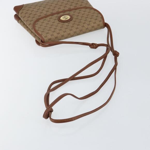 GUCCI Micro GG Supreme Shoulder Bag PVC Beige Gold Auth 143206 - Picture 7 of 16